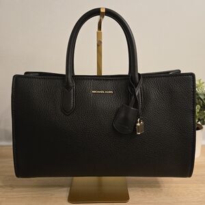 Michael Kors Black Leather Tote Bag